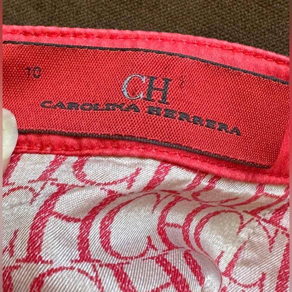 Carolina Herrera Light Red Midi Skirt Zip In Back Bottom Back Pleaded SZ 10 - Picture 11 of 15